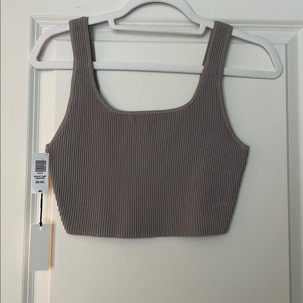 Aritzia Babaton Ribbed Tank Top in Gray